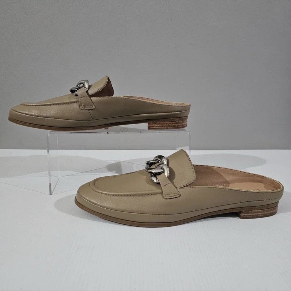 Blondo Bryce Mule Slip On Flat Loafer Water Resistant Sand Tan Leather Size 9.5
